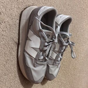 New Balance Gray and White Athletic Shoes